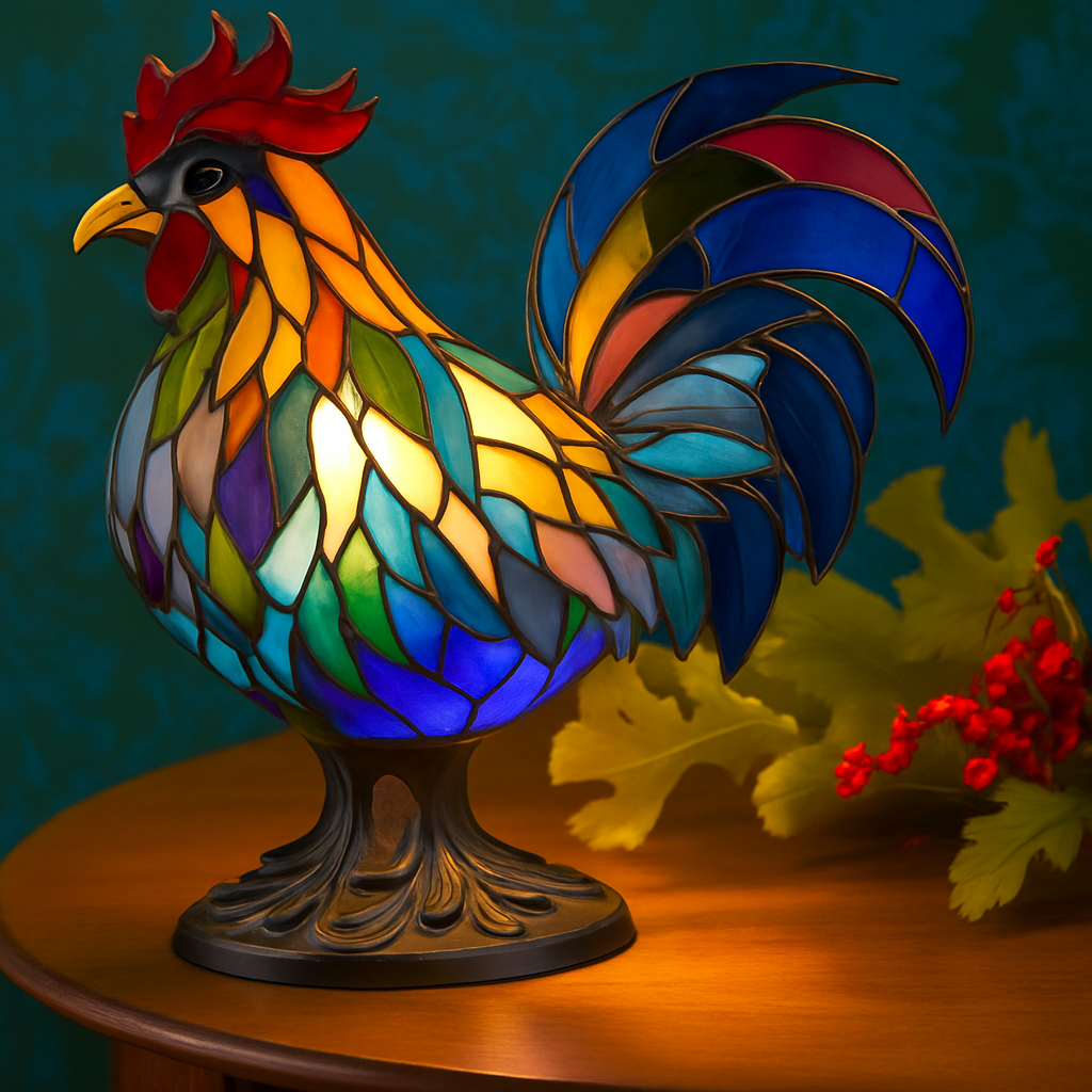 Cocotte – Magic Colored Glass Rooster Lamp
