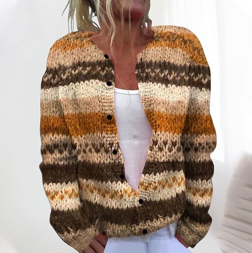 Urania | Brown Striped Cardigan