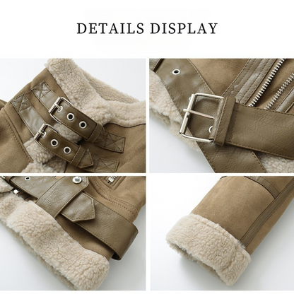 Flor | Suede Velvet Fur Lambswool Jacket