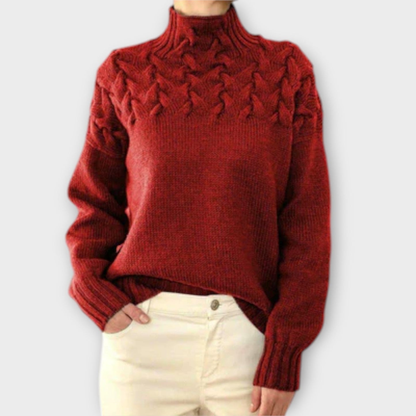 Kathrin | Women's Sweater with Cable Knit Detail
