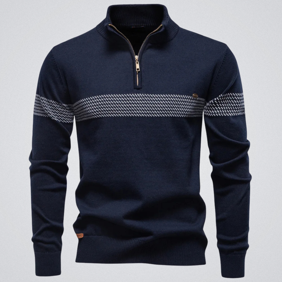 Old London™ | Duard – Zipped High Collar Sweater