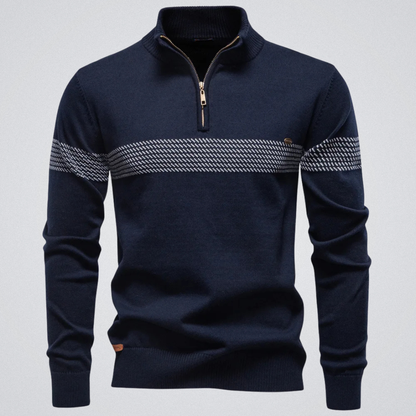 Old London™ | Duard – Zipped High Collar Sweater