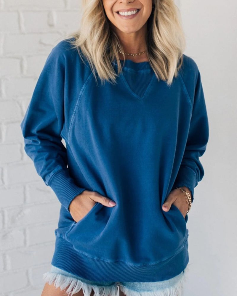 Hermia | Ribbed Accent Pocketed Pullover