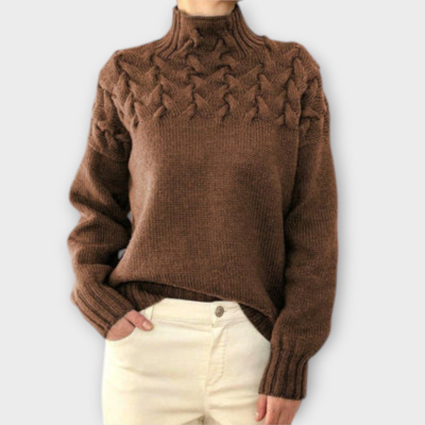 Kathrin | Women's Sweater with Cable Knit Detail
