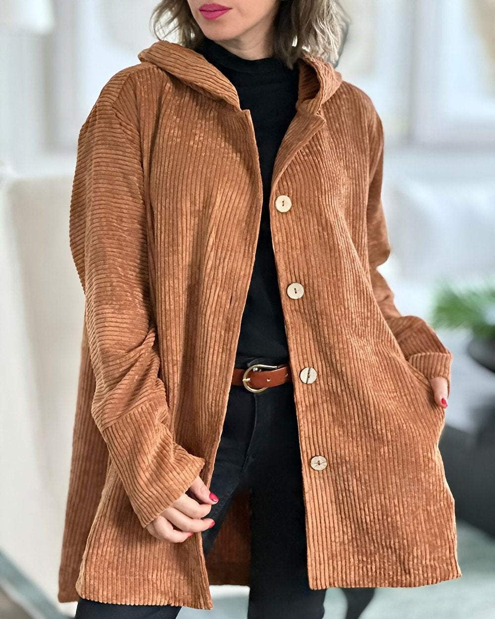 Chelsea | Cozy Corduroy Hooded Jacket