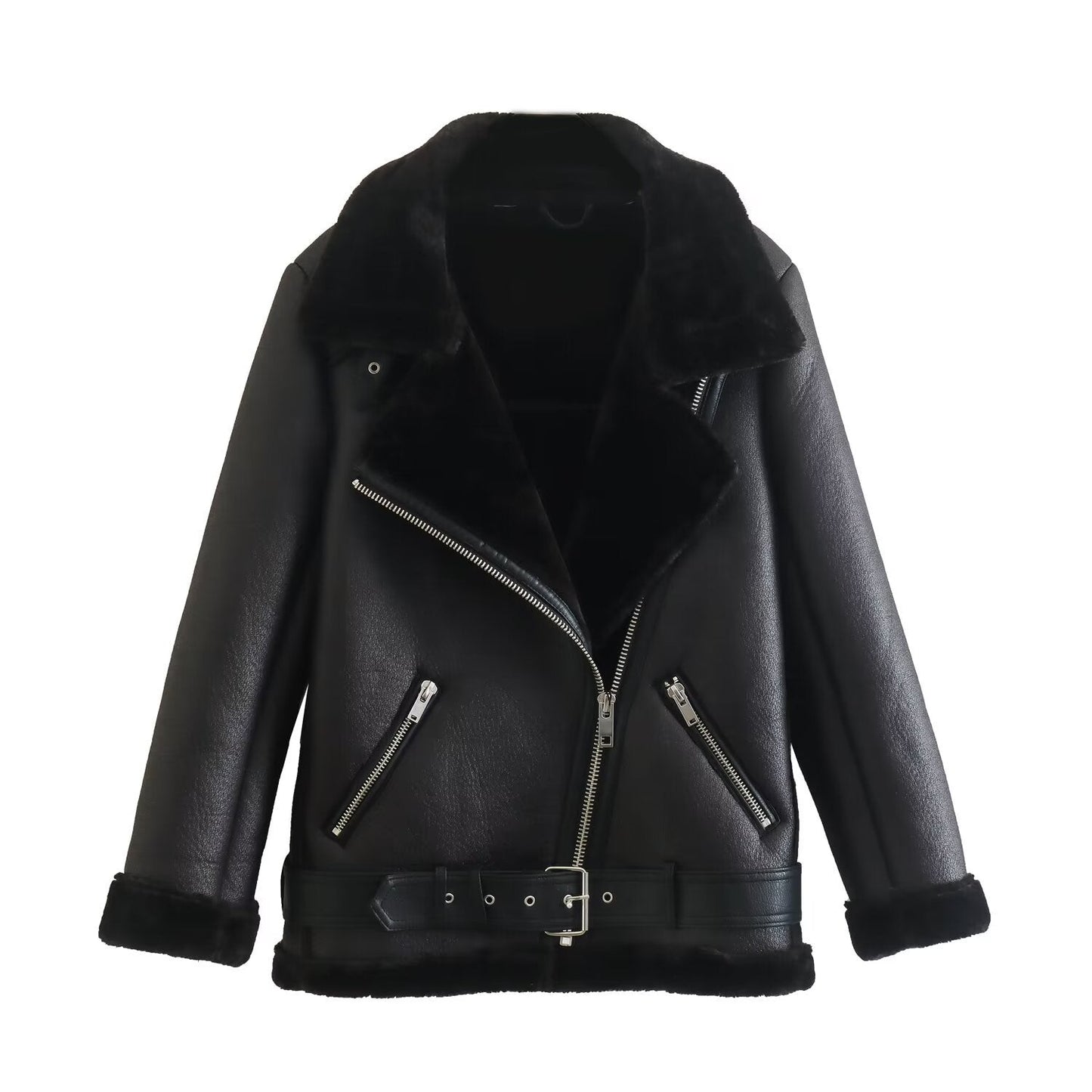 Ivanna | Fur Leather Jacket