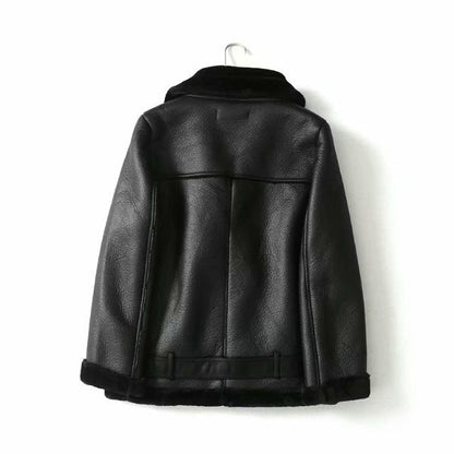 Daniela | Leather Jacket with Zipper Fur