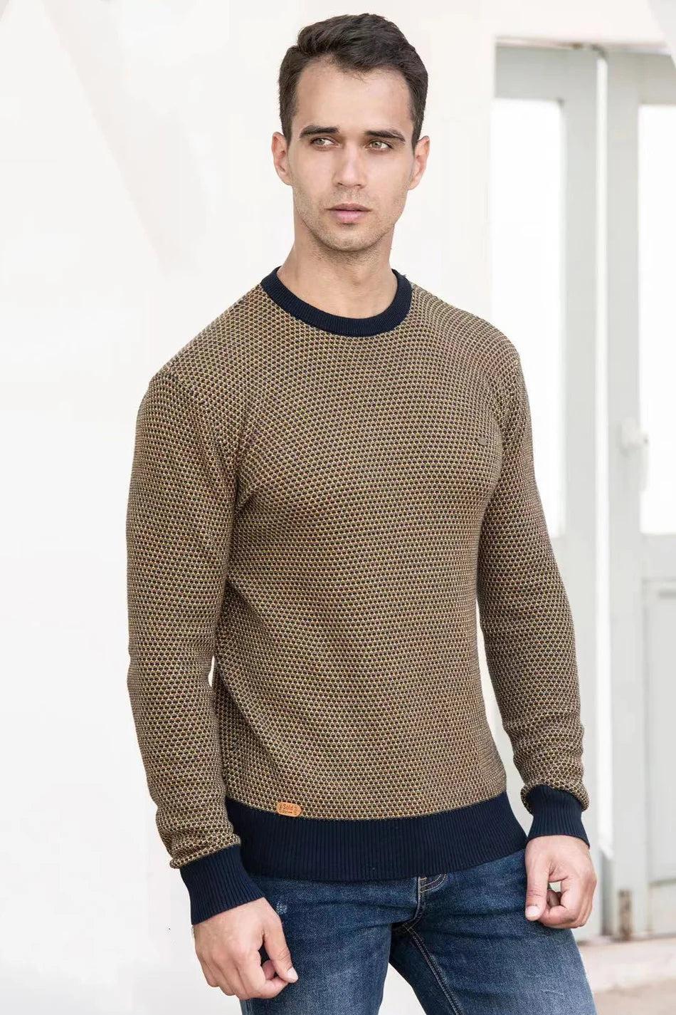 Edwin™ | Men's Sweater with Diamond Pattern
